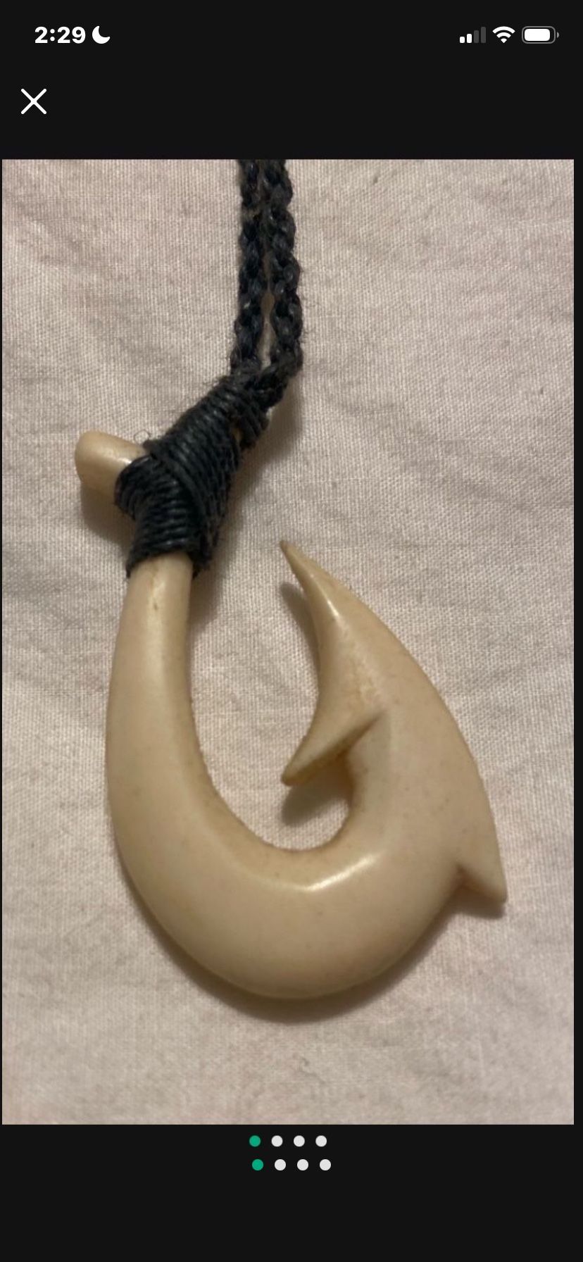 Hawaiian Fish Hook Necklace Hand Carved, Maui Hook, Polynesian