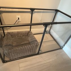 Clearly Loved Pets - 27" Tall Lucidium Pet Pen - Gunmetal