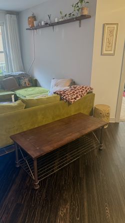 Wood & Wrought Iron Coffee Table