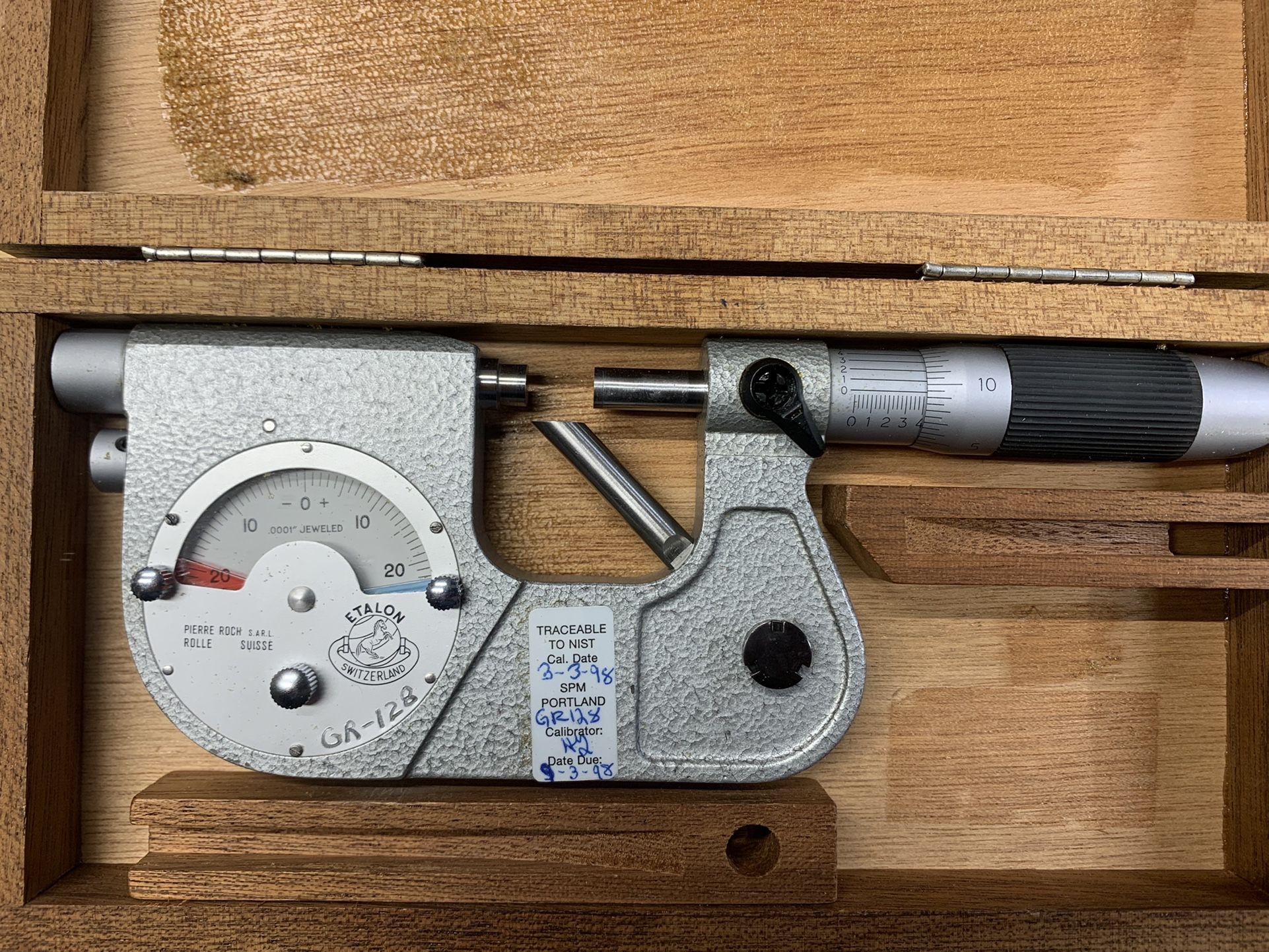 ETALON -1” Swiss Made Indicating Micrometer X.0001”