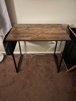 Rustic Wood and Metal Computer Desk