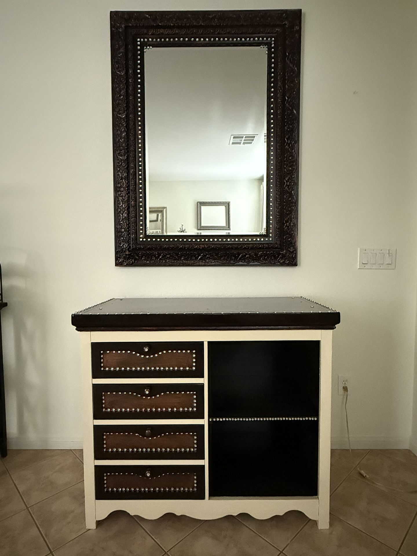 Large Mirror And Table