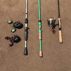 fishing rods and reels