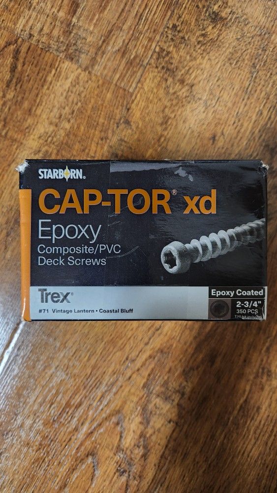 Deckfast CapTor XD Epoxy Coated Capstock & Composite Screws.23/4. Pack of 350 Pcs. Price Is