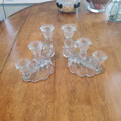 Vintage Crystal Candle Holders.