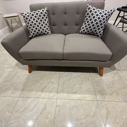 Grey Linen Couch 