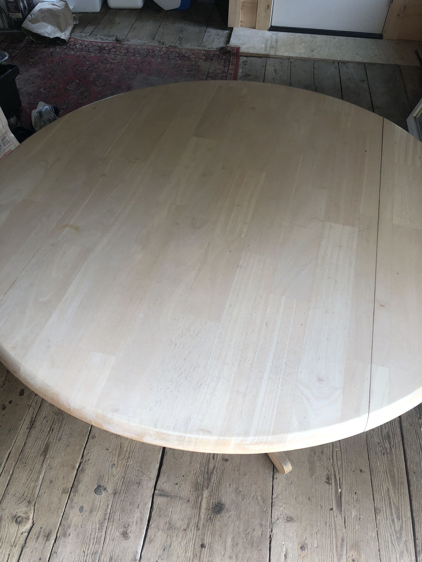 Whitewashed wood dinette table