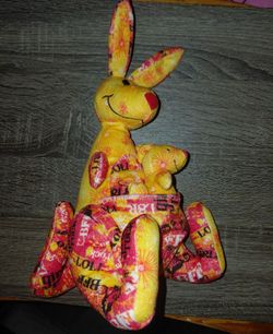 Vintage kangaroo and joey plush