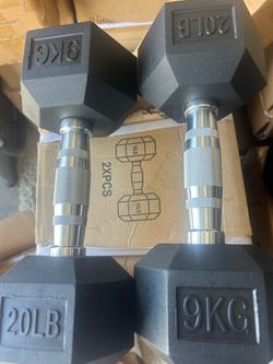 New pair of 20 pounds dumbbells