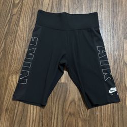 Nike Air Single Swoosh Full Side Spell Out Biker Shorts For Woman Medium 