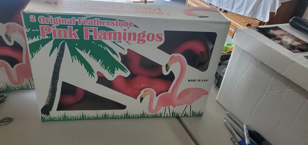 Pink Flamingo Yard Art
