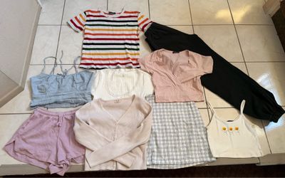 Brandy Melville John Galt Lot Bundle 9 Pieces Tank Shirt Sweater Sweatpants OS