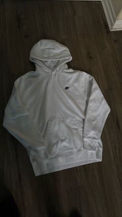 White Nike Club fleece hoodie Size L