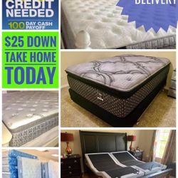 New Mattresses - Queen/King/Full/Twin - Pay Plans & Delivery