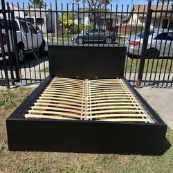 Black ikea malm Queen bed frame