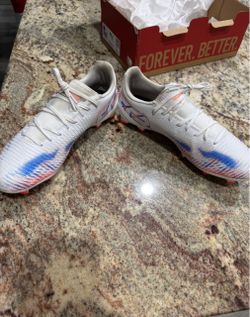 Puma Soccer Cleats White Blue Orange (7)