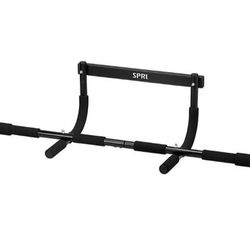 SPRI Steel Pull-up Bar, Adjustable for Doorways up to 32 inches, Black