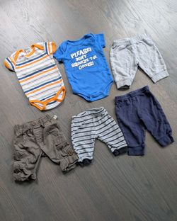 Baby Boy Clothing Bundle, 6 Pieces, Size 0-3 Months, Carter's, Teddyboom & More