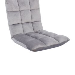 ZENSTYLE Adjustable Floor Chair Bed Couch Recliner Lazy Seat Sofa Chair Folding Gaming Lounger Padding Seat Backrest Indoor Gray