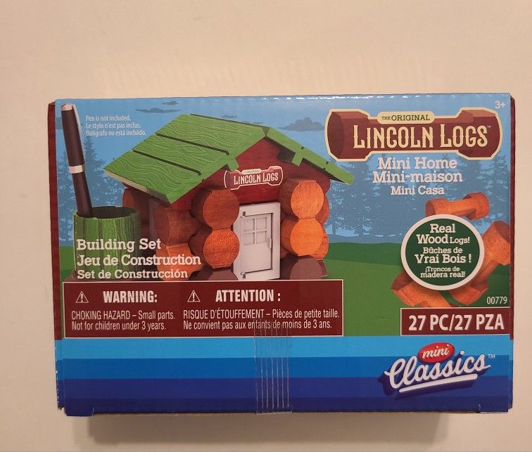 Brand New! Original Lincoln Logs Mini Home 27 PC Building Set Mini Classics Real Wood Logs (6 Available, $6 Each)