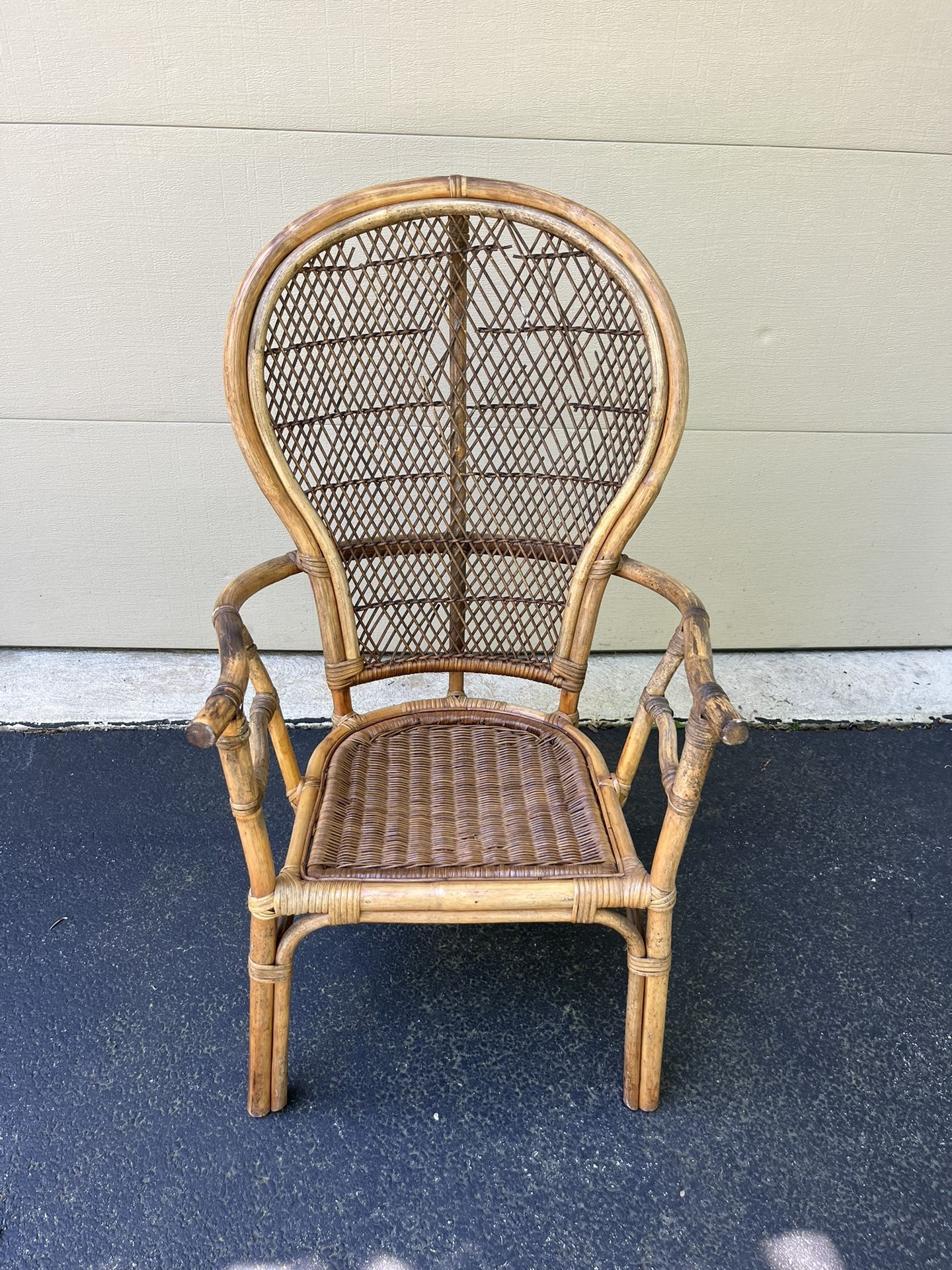 Vintage Mid Century Bamboo Rattan Chair