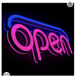 LED Open Signs for business, 19.7x9 Inch neon open sign, Static Display or Flashing Mode, Ideal for Restaurant, Bar, Salon and More, Remote Control, w