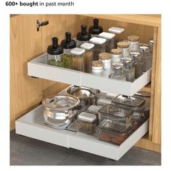 DEKAVA 2 Pack Pull Out Cabinet Organizer Expandable