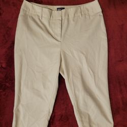 NWOT WOMENS RAFAELLA CAPRIS KHAKI SIZE 10P 