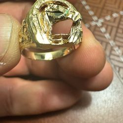 14k Shoe Horse Ring