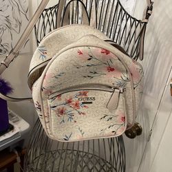Guess backpack with pink flowers