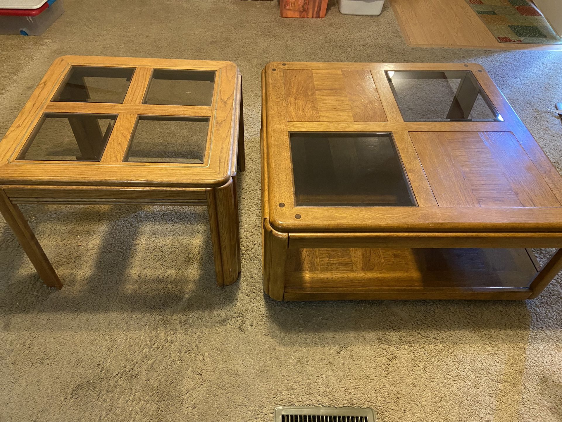 Coffee Table And Side Table / glass Inserts