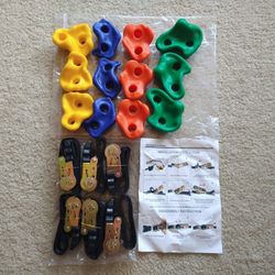 New Kids Tree Rock Climbing Holds Toy Sturdy Holds 6 Sturdy Ratchet Straps Training Fun Play
