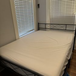 Full Size IKEA Haugesund Spring Mattress With Bed Frame