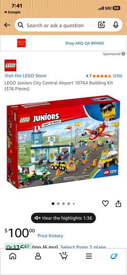 LEGO Juniors City Central Airport 10764 Building Kit (376 Pieces