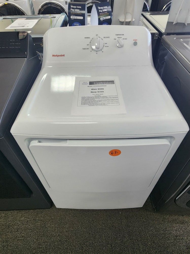 6.2 cu. ft. vented Electric Dryoran Whito with Auto Dry