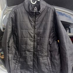 Reebok Quilted Puffer Style Zippered Jacket - Black, 2XL, Sell
