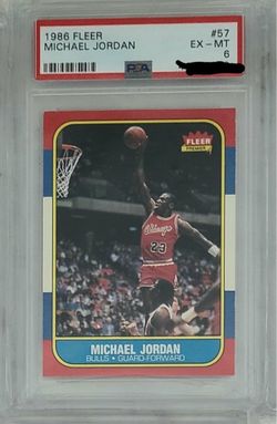 1986 fleer Michael jordan “THE GOAT” RC GREAT COLOR and CENTERING PSA 6