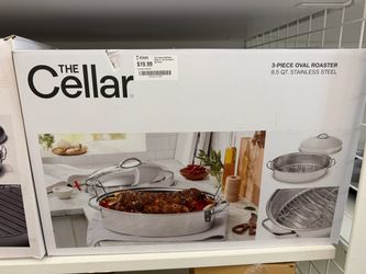 The Cellar 3-Piece 9.4-Quart Carbon Steel Oval Roaster