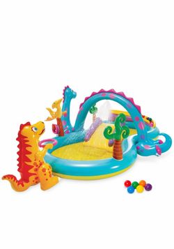 Intex Dinoland Inflatable Play Center with Slide + Free pump