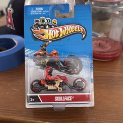 Hot Wheels Skullface Red Motorcycle Bike - New in a Pack