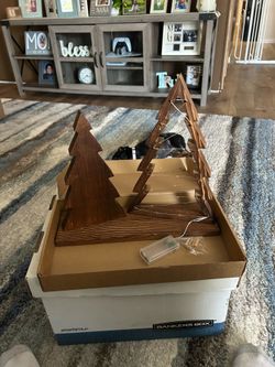 Wooden Christmas trees,