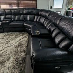 New Ink Blue Power Recliner Sectional Couch / Free Delivery 