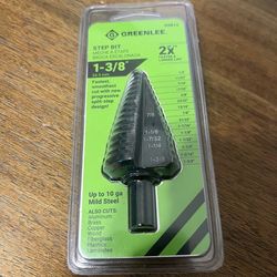 Greenlee GSB12 Step Bit, 1/4" to 1-3/8" High-Speed Steel, 12 Hole Sizes, Split-Step Design Key Features and Benefits  * Brand: Greenlee  * Model/Part 