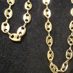 28" 9mm G-link flat puff chain w/ 8" matching bracelet.