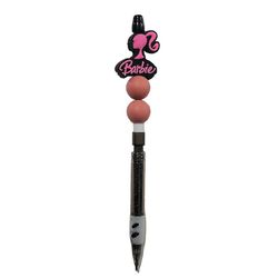 Barbie Custom Handmade Beaded Mechanical Pencil With Focal Bead Black Pink