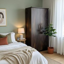 2-Door Wooden Wardrobe – $90 (Originally ~$200)