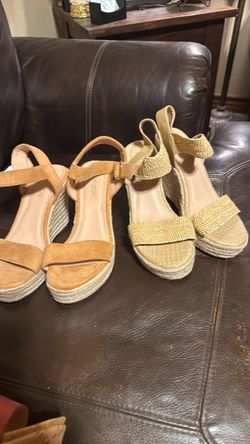 Two Pairs of Women's Platform Wedge Sandals