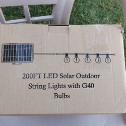 200FT Solar String Lights Outdoor Waterproof with Remote,G40 Solar Powered String Lights