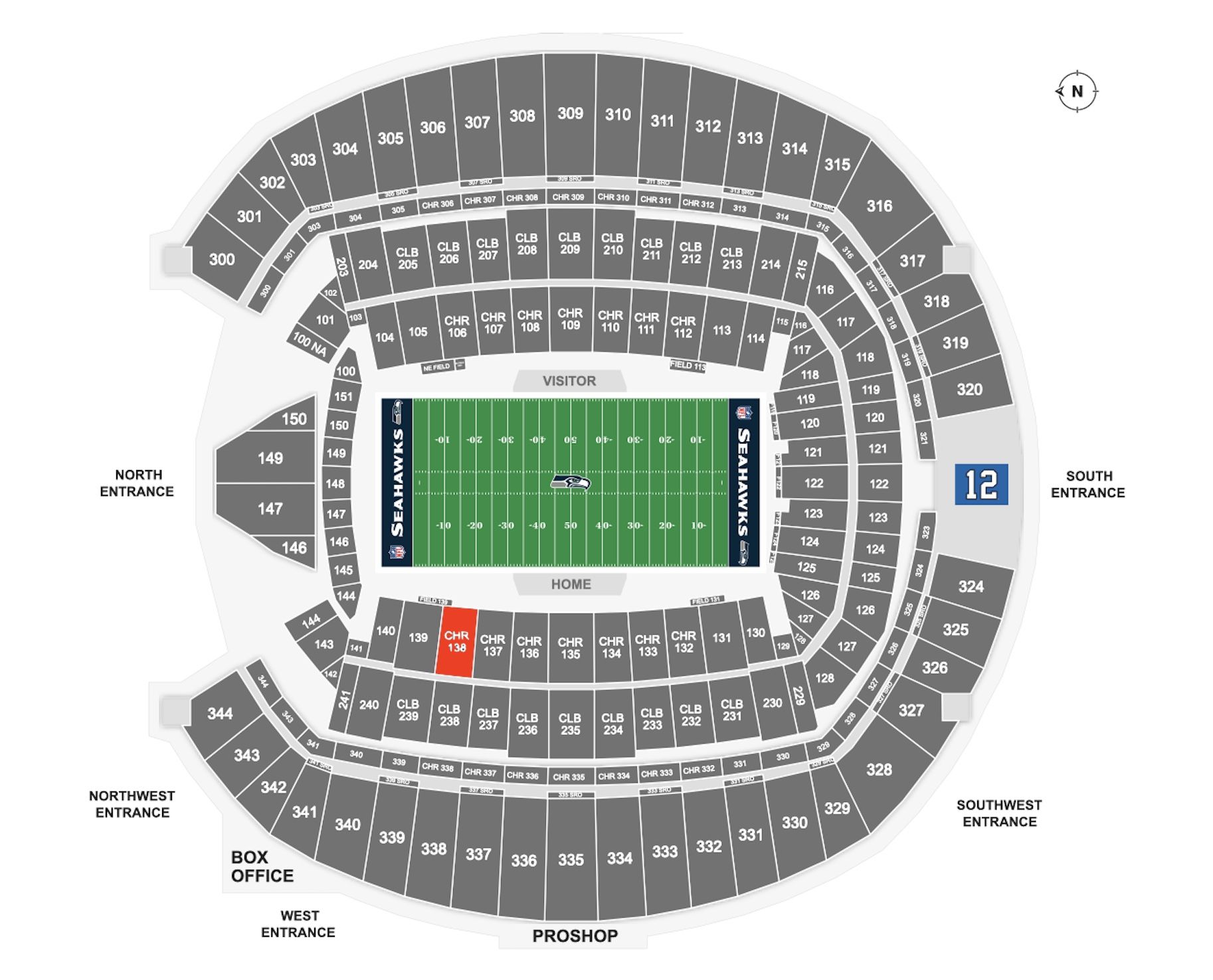 4 Seahawks v Vikings - 100 Level Charter Seats