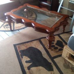 Coffee Table With Engraved Symbols $50